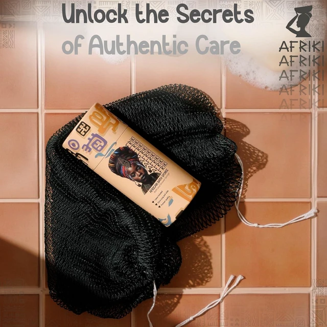 Alt view image 4 of 7 - Premium African Net Sponge Authentic Exfoliating Body Scrubber Extra Long Stretch Bath Washcloth for Smooth Skin