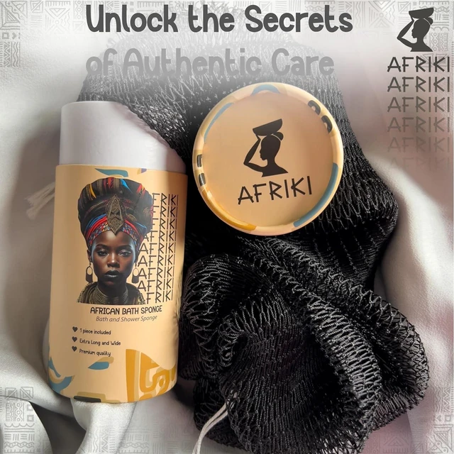 Alt view image 5 of 7 - Premium African Net Sponge Authentic Exfoliating Body Scrubber Extra Long Stretch Bath Washcloth for Smooth Skin
