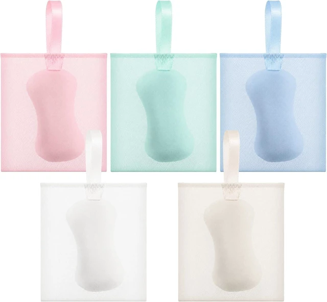 Main image of Exfoliating Foaming Pouch for Travel & Shower Use, Mesh Soap Saver Bag with Hanging Loop