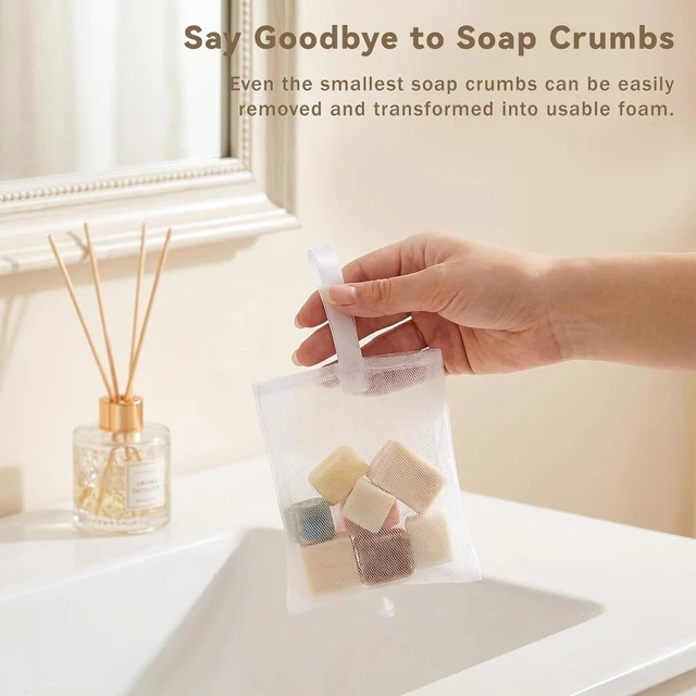 Alt view image 3 of 7 - Exfoliating Foaming Pouch for Travel & Shower Use, Mesh Soap Saver Bag with Hanging Loop