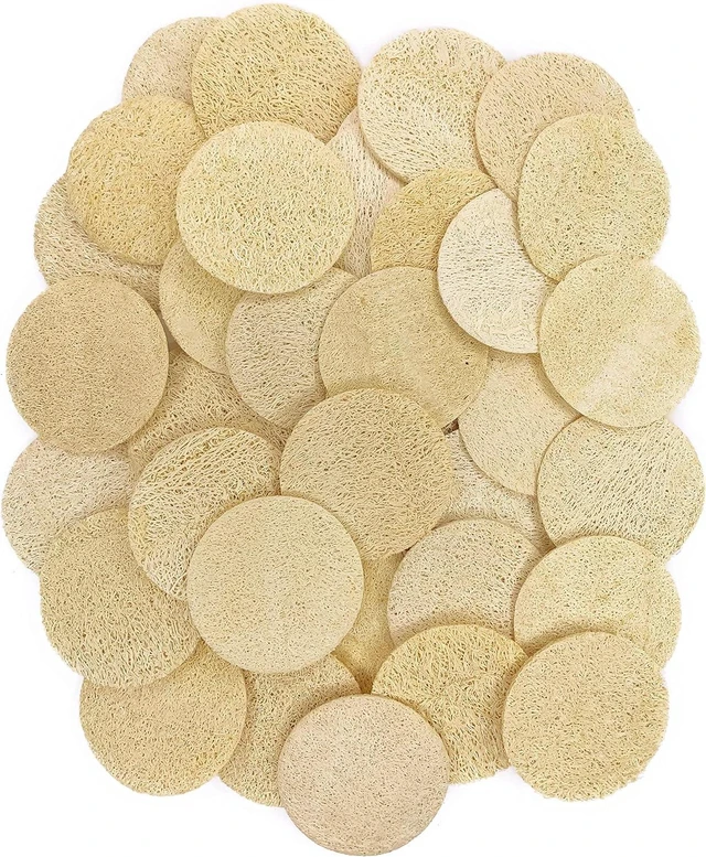 Main image of Natural Loofah Facial Sponge Pads for Body Exfoliation and Makeup Removal - Eco-Friendly Bath Scrubber Set