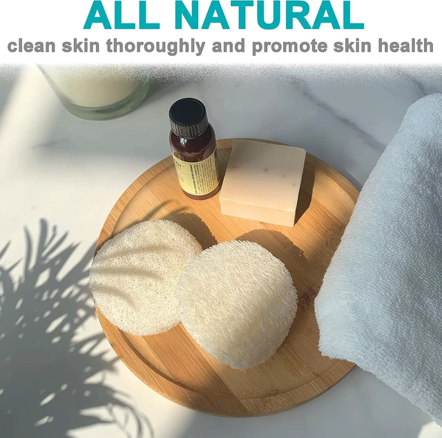 Alt view image 2 of 4 - Natural Loofah Facial Sponge Pads for Body Exfoliation and Makeup Removal - Eco-Friendly Bath Scrubber Set
