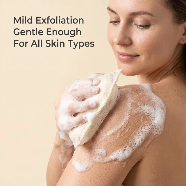 Alt view image 6 of 7 - Exfoliating Foaming Pouch for Travel & Shower Use, Mesh Soap Saver Bag with Hanging Loop