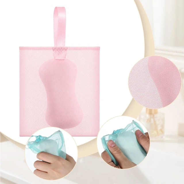 Alt view image 7 of 7 - Exfoliating Foaming Pouch for Travel & Shower Use, Mesh Soap Saver Bag with Hanging Loop