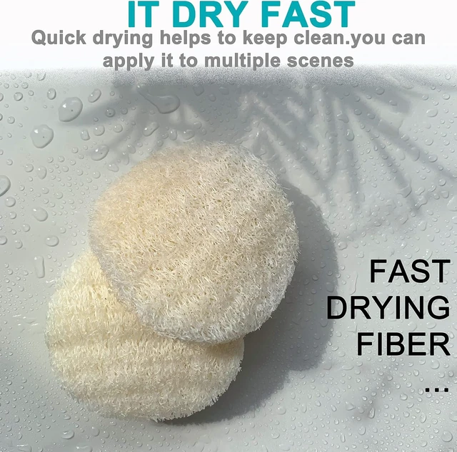 Alt view image 4 of 4 - Natural Loofah Facial Sponge Pads for Body Exfoliation and Makeup Removal - Eco-Friendly Bath Scrubber Set
