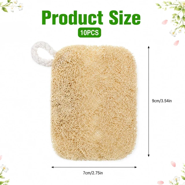 Alt view image 2 of 7 - Natural Loofah Sponge Pads for Kitchen Dishwashing and Body Bathing