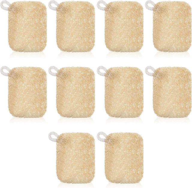 Main image of Natural Loofah Sponge Pads for Kitchen Dishwashing and Body Bathing