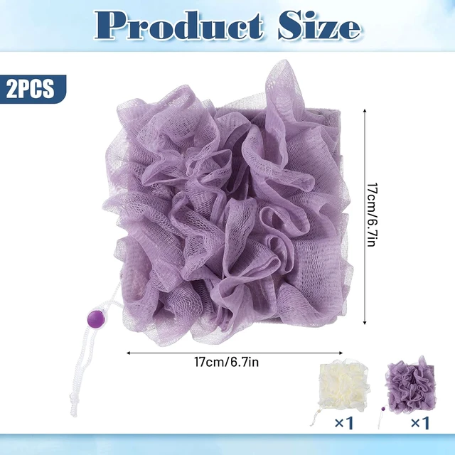 Alt view image 2 of 7 - 2-Piece Dual-Use Loofah and Soap Bar Washcloth Set