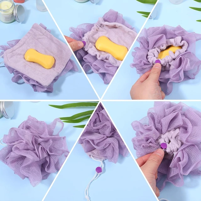 Alt view image 7 of 7 - 2-Piece Dual-Use Loofah and Soap Bar Washcloth Set