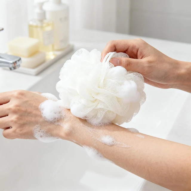 Alt view image 6 of 7 - 2-Piece Dual-Use Loofah and Soap Bar Washcloth Set