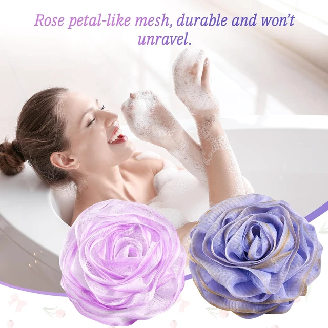 Alt view image 2 of 7 - Elegant Shower Body Scrubber Sponge for Exfoliation, Rose-Shaped Bath Loofah
