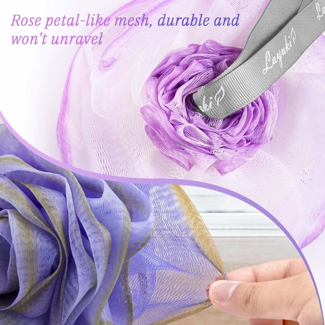 Alt view image 4 of 7 - Elegant Shower Body Scrubber Sponge for Exfoliation, Rose-Shaped Bath Loofah