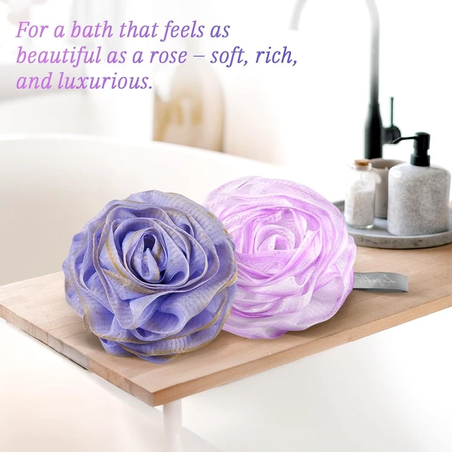 Alt view image 7 of 7 - Elegant Shower Body Scrubber Sponge for Exfoliation, Rose-Shaped Bath Loofah