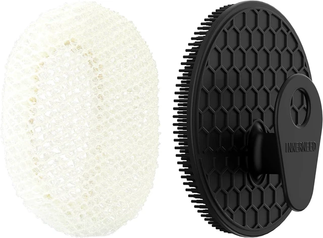 Main image of Silicone Body Scrubber with African Net Exfoliating Sponge Case
