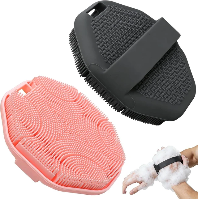 Main image of Gentle Skin Care Tool, Eco-Friendly Shower Loofah Brushes for Men and Women, Pair of Soft Silicone Exfoliating Body Scrubbers
