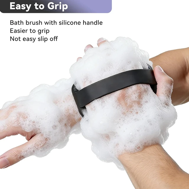 Alt view image 4 of 7 - Gentle Skin Care Tool, Eco-Friendly Shower Loofah Brushes for Men and Women, Pair of Soft Silicone Exfoliating Body Scrubbers