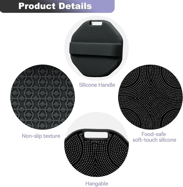 Alt view image 6 of 7 - Gentle Skin Care Tool, Eco-Friendly Shower Loofah Brushes for Men and Women, Pair of Soft Silicone Exfoliating Body Scrubbers