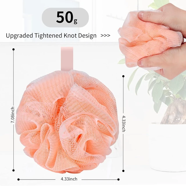 Alt view image 2 of 7 - FARMOGA Mesh Bath Pouf Body Scrubber Exfoliating Shower Sponge Loofah Ball for Women and Men Bathing Accessories