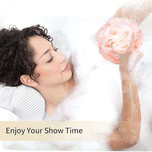 Alt view image 6 of 7 - FARMOGA Mesh Bath Pouf Body Scrubber Exfoliating Shower Sponge Loofah Ball for Women and Men Bathing Accessories