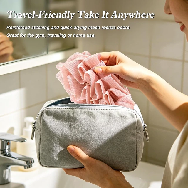 Alt view image 3 of 7 - Dual-Use Washcloth for Bathing, Bar Soap Loofah with Pocket