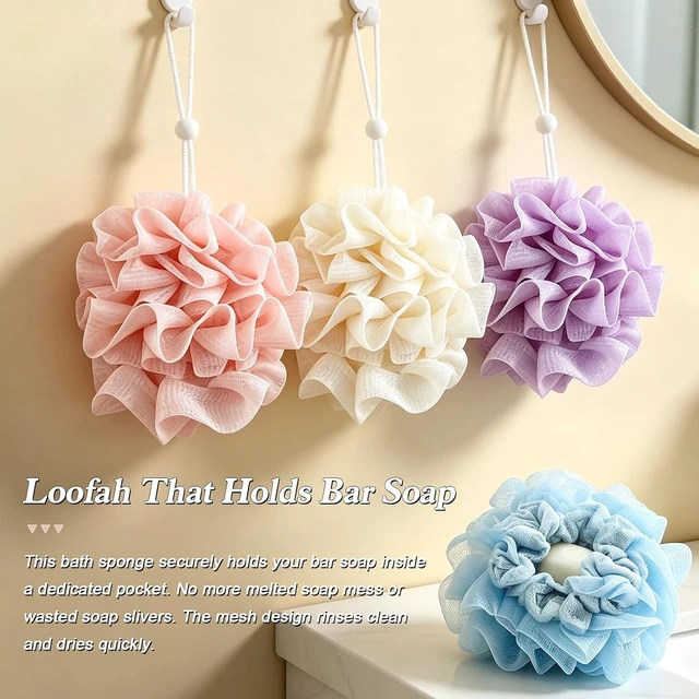 Alt view image 6 of 7 - Dual-Use Washcloth for Bathing, Bar Soap Loofah with Pocket