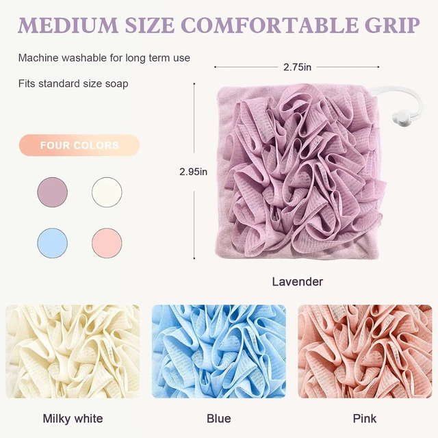 Alt view image 7 of 7 - Dual-Use Washcloth for Bathing, Bar Soap Loofah with Pocket