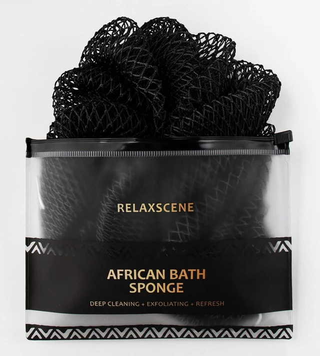 Main image of Authentic African Net Sponge with Knots - Exfoliating Body Scrubber & Back Washcloth for Daily Shower Use