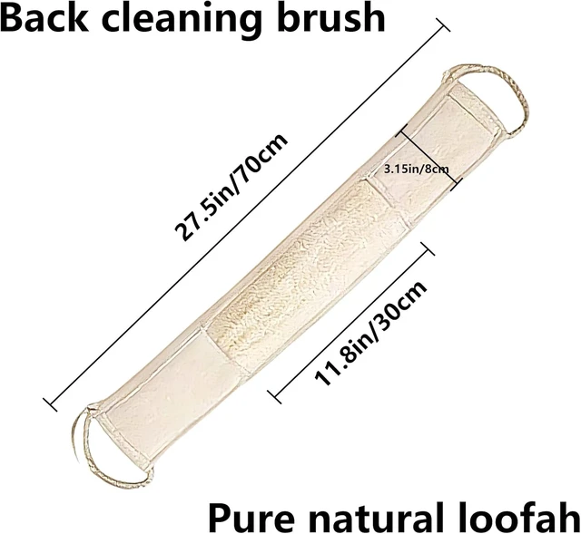 Alt view image 2 of 6 - Natural Loofah Back Scrubber with Microfiber Towel for Deep Body Cleansing in Shower