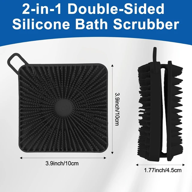 Alt view image 2 of 7 - All Skin Types, 2-Pack Soft Silicone Body Scrubber & Scalp Massager - Exfoliating Shower Loofah Brush for Women Men