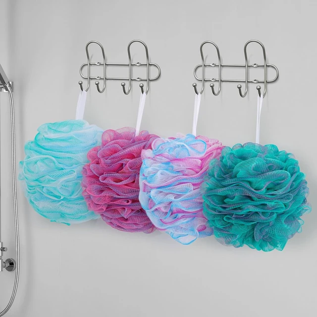 Alt view image 7 of 7 - Exfoliating Loofah Bath Sponge Mesh Pouf Shower Scrunchies for Body Cleaning