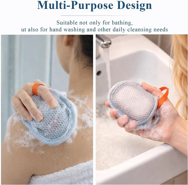 Alt view image 5 of 7 - Bubble Net Pouch Holder for Bar Soap in Bath & Shower, Set of 10 Dual Texture Exfoliating Mesh Soap Saver Bags