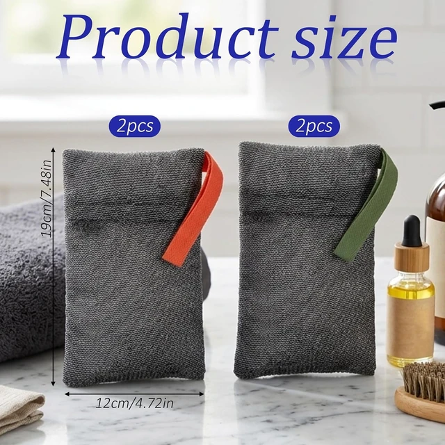 Alt view image 2 of 7 - Quick-Dry Loofah Holder for Shower & Travel, Gentle Deep Cleansing Nylon Mesh Pouches for Body Scrubbing, Exfoliating Soap Bags