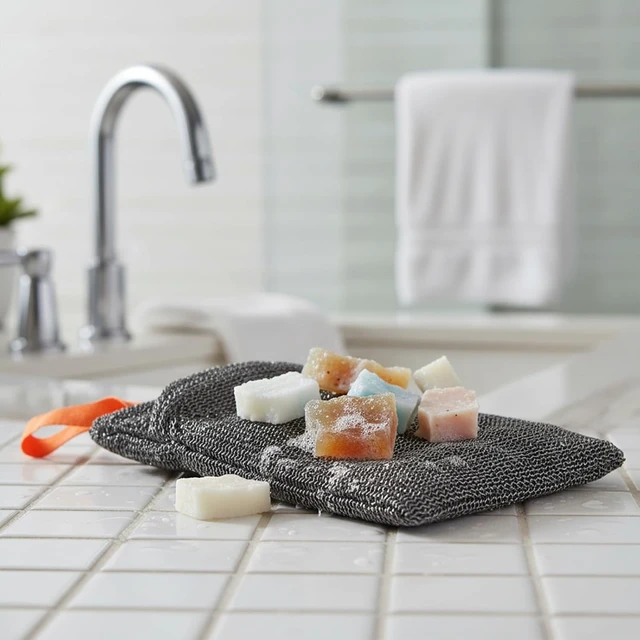 Alt view image 7 of 7 - Quick-Dry Loofah Holder for Shower & Travel, Gentle Deep Cleansing Nylon Mesh Pouches for Body Scrubbing, Exfoliating Soap Bags
