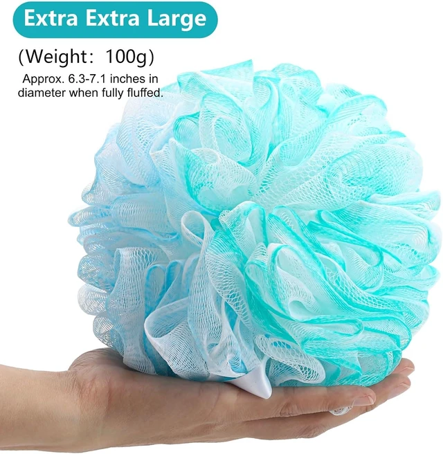 Alt view image 3 of 7 - Exfoliating Loofah Bath Sponge Mesh Pouf Shower Scrunchies for Body Cleaning