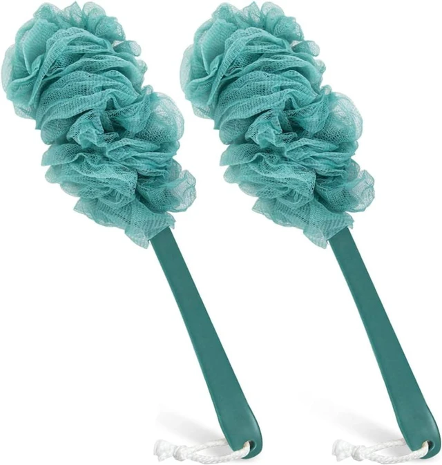 Main image of Long Handle Loofah on a Stick Exfoliating Shower Brush Body Scrubber Sponge Bathing Accessories