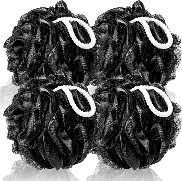 Main image of Shower Accessories, Exfoliating Shower Puff Body Scrubber for Men and Women, Soft Mesh Bath Sponge Loofah