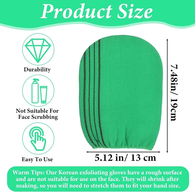 Alt view image 2 of 4 - Korean Style Exfoliating Body Scrub Gloves Set Deep Cleaning Washcloths for Smooth Skin Dirt Removal