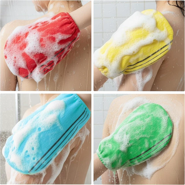 Alt view image 4 of 4 - Korean Style Exfoliating Body Scrub Gloves Set Deep Cleaning Washcloths for Smooth Skin Dirt Removal