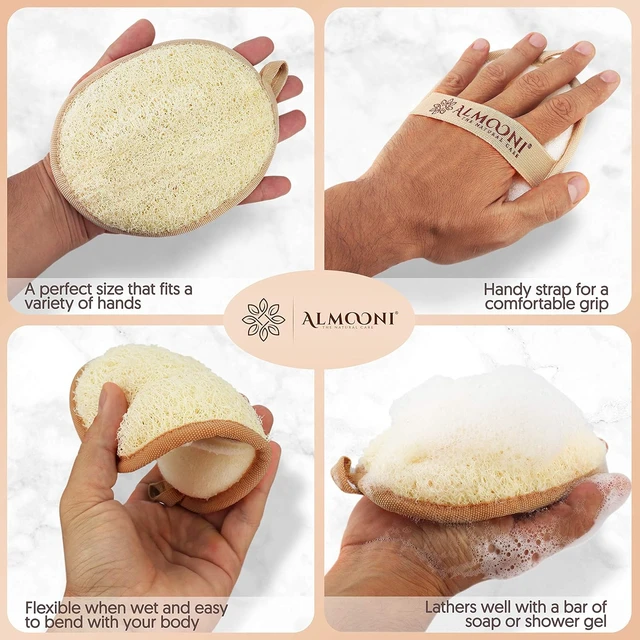 Alt view image 3 of 7 - Almooni Natural Loofah Body Exfoliator Shower Sponge