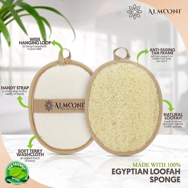 Alt view image 2 of 7 - Almooni Natural Loofah Body Exfoliator Shower Sponge