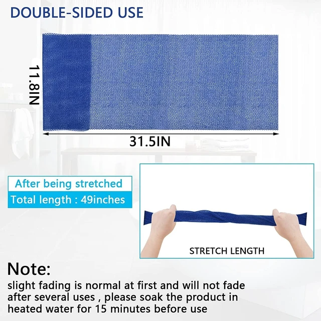Alt view image 6 of 7 - Traditional Wash & Scrubbing Mesh for Shower Bath, African Exfoliating Body Net Sponge Set