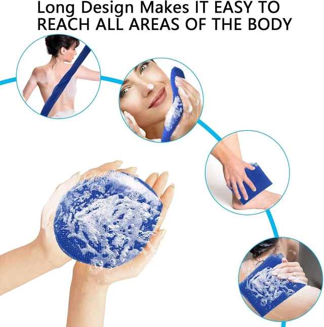 Alt view image 4 of 7 - Traditional Wash & Scrubbing Mesh for Shower Bath, African Exfoliating Body Net Sponge Set