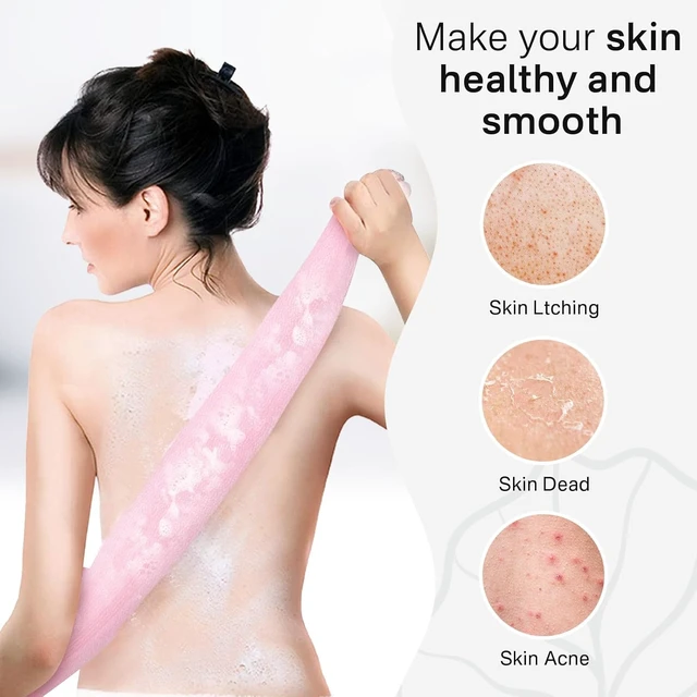 Alt view image 3 of 7 - Back Washer Net Sponge Loofah for Shower Bath, Japanese & Korean Exfoliating Body Scrubber