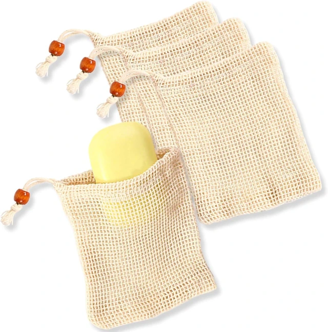 Main image of Natural Exfoliating Foaming Pouch Holder with Quick Dry Net, Eco-Friendly Sisal Mesh Soap Bag for Shower