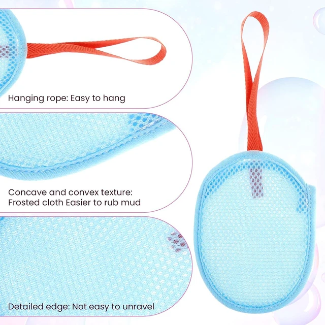Alt view image 2 of 7 - Shower Bathing Scrubber Accessories for Men and Women, Exfoliating Loofah Pouches for Bar Soap, Set of 4 Mesh Soap Bags