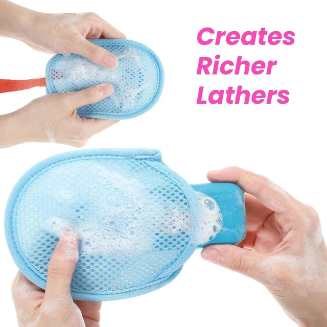 Alt view image 5 of 7 - Shower Bathing Scrubber Accessories for Men and Women, Exfoliating Loofah Pouches for Bar Soap, Set of 4 Mesh Soap Bags