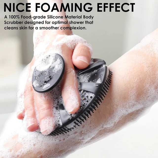 Alt view image 3 of 7 - Silicone Body Scrubber with Exfoliating Mesh Loofah Sponge Net Case