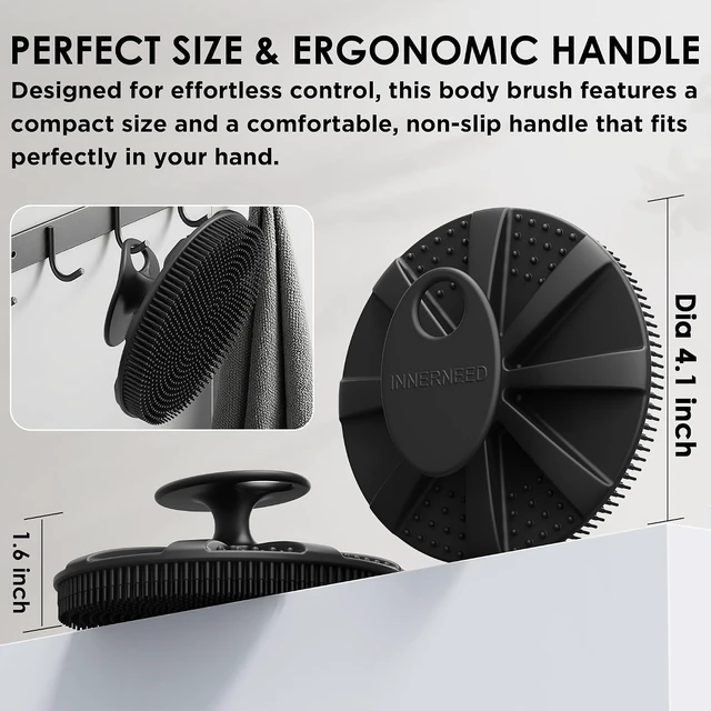 Alt view image 4 of 7 - Silicone Body Scrubber with Exfoliating Mesh Loofah Sponge Net Case
