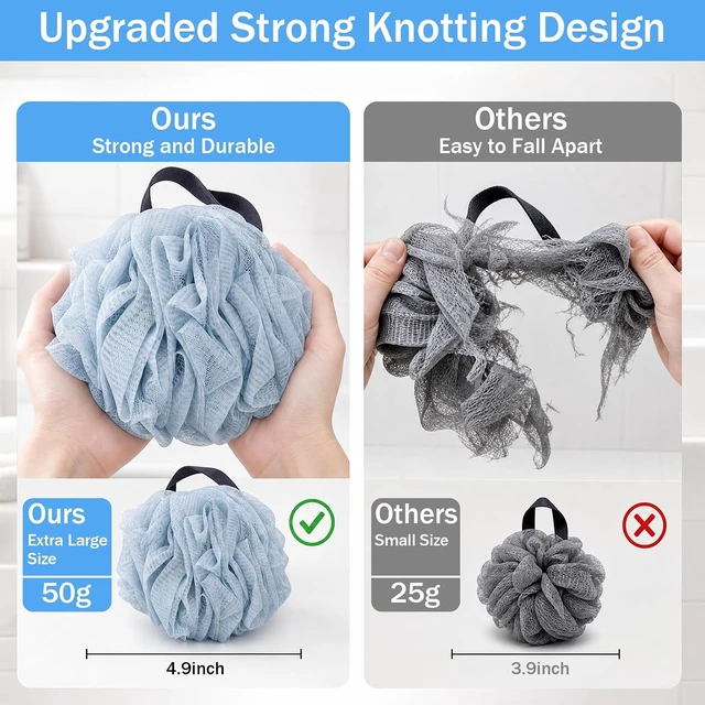 Alt view image 5 of 6 - Dual Pack Natural Loofah Exfoliating Bath Scrubber for Body