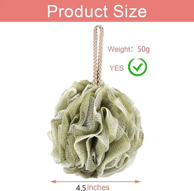Alt view image 2 of 7 - Deep Cleansing Exfoliating Bath Sponge for Men and Women, Natural Loofah Body Scrubber Set with Handle